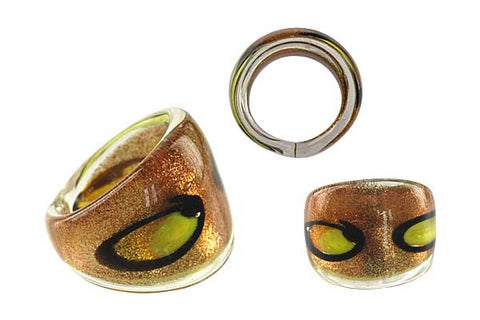 Murano Foil Glass Ring (R25)