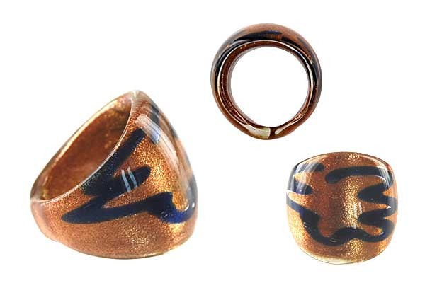 Murano Foil Glass Ring (R28)