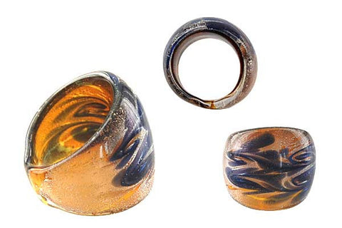 Murano Foil Glass Ring (R29)