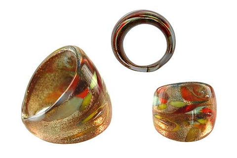 Murano Foil Glass Ring (R30)