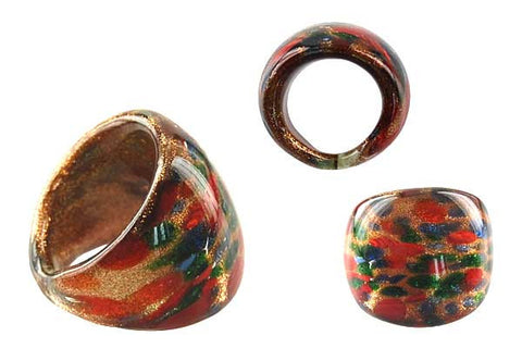 Murano Foil Glass Ring (R31)
