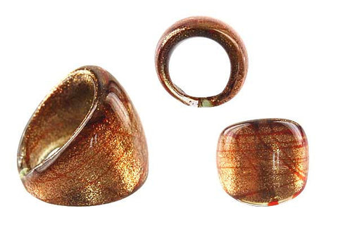 Murano Foil Glass Ring (R33)