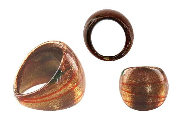 Murano Foil Glass Ring (RC01)
