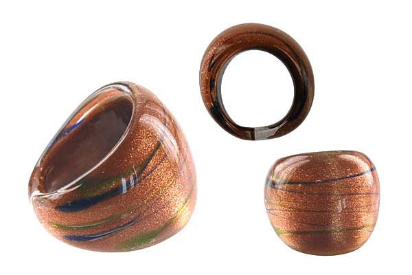 Murano Foil Glass Ring (RC02)