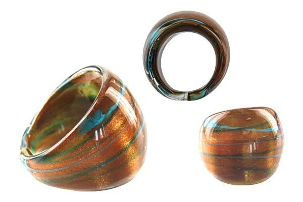 Murano Foil Glass Ring (RC03)