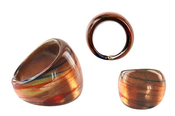 Murano Foil Glass Ring (RC04)