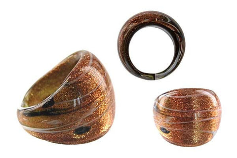 Murano Foil Glass Ring (RC06)