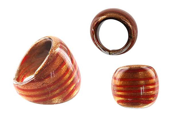 Murano Foil Glass Ring (RD01)