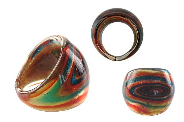 Murano Foil Glass Ring (RD06)