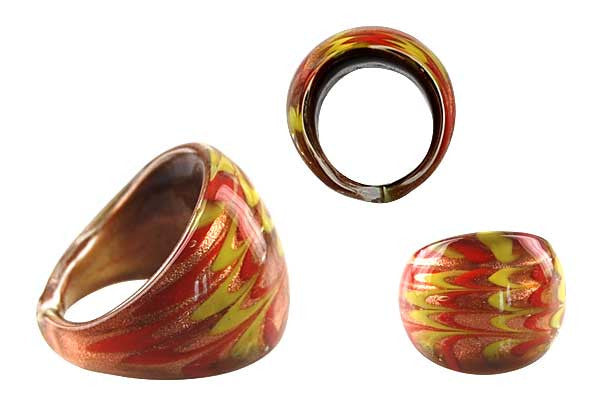 Murano Foil Glass Ring (RI01)