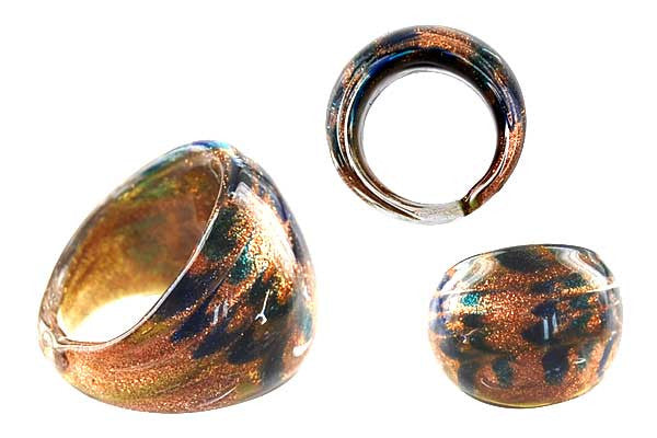 Murano Foil Glass Ring (RI02)