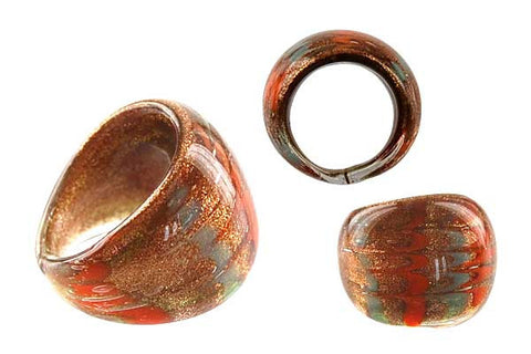 Murano Foil Glass Ring (RI03)