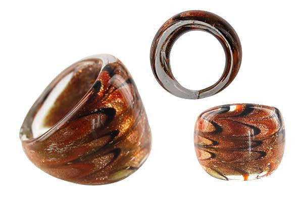 Murano Foil Glass Ring (RI04)