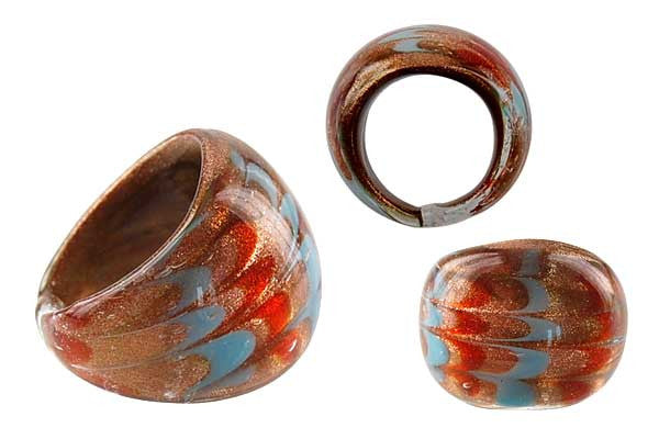 Murano Foil Glass Ring (RI05)