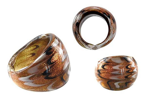 Murano Foil Glass Ring (RI06)