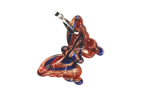Pendant Murano Foil Glass Butterfly (YHC04 Red)