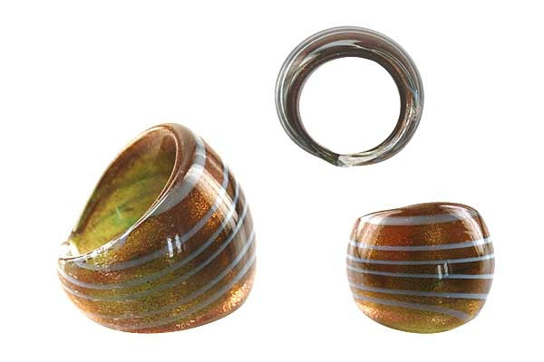 Murano Foil Glass Ring (RD03)