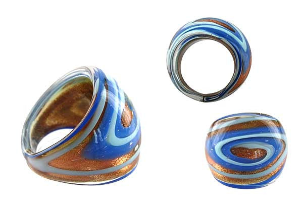 Murano Foil Glass Ring (RD05)