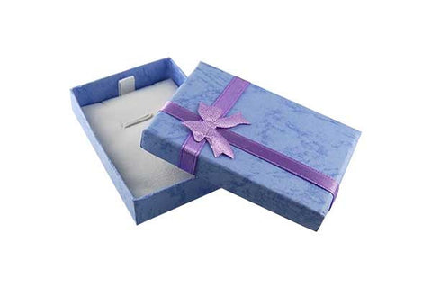 Paper Gift Box, Rectangle with Bowtie, Lavender, 50x70mm