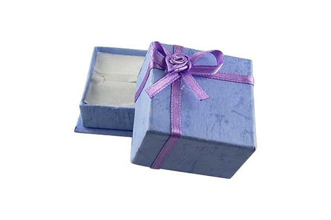 Paper Ring Box, Square with Bowtie, Lavender, 40x40mm