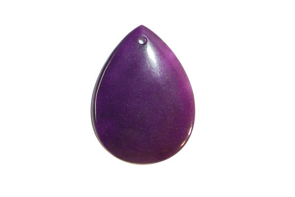 Bundle Deal - Pendant Colored Jade (Amethyst) Flat Briolette, 30x40mm