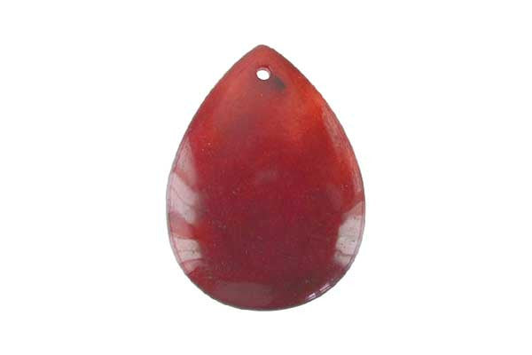 Bundle Deal - Pendant Colored Jade (Red) Flat Briolette, 30x40mm