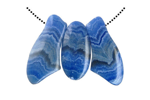 Pendant Chalcedony (Dyed) Butterfly (Blue)