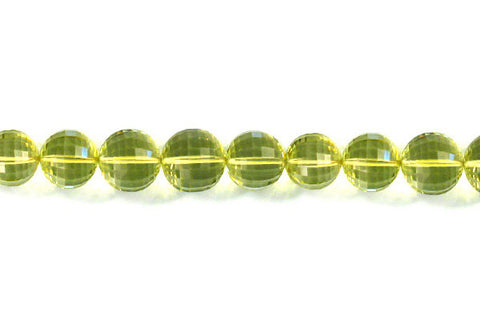 Green Gold Faceted Round Beads