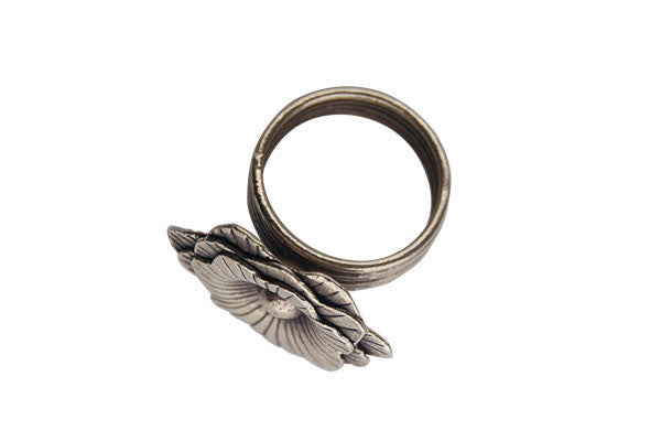 Hill Tribe Silver Wild Flower Ring, 25x25mm, Size 9