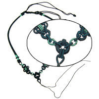 Handmade Silk Necklace, Emerald