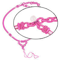 Handmade Silk Necklace, Pink