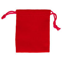 Velveteen Gift Pouch, Red, 65x75mm