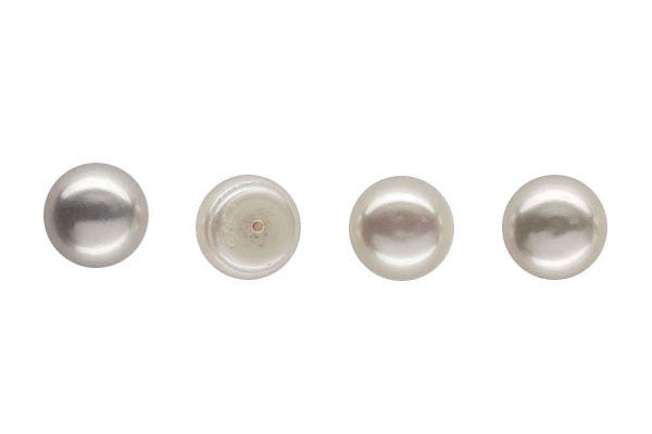 Fine Grade (FWP) Half Drilled Pearls White (Natural) Button (AAA Grade)