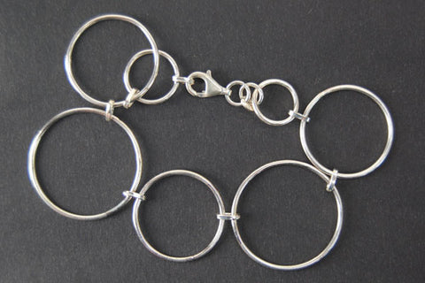 Sterling Silver Round Cable Bracelet, 7"