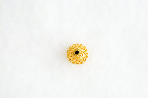 Gold-Plated Mesh Bead, 10.0mm