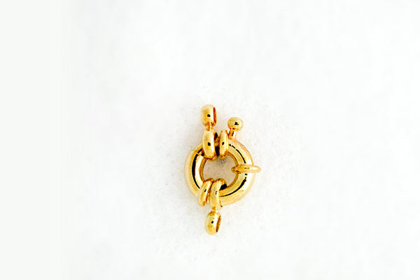 Gold-Plated Spring Ring Clasp w/Closed Loop, 11.0mm