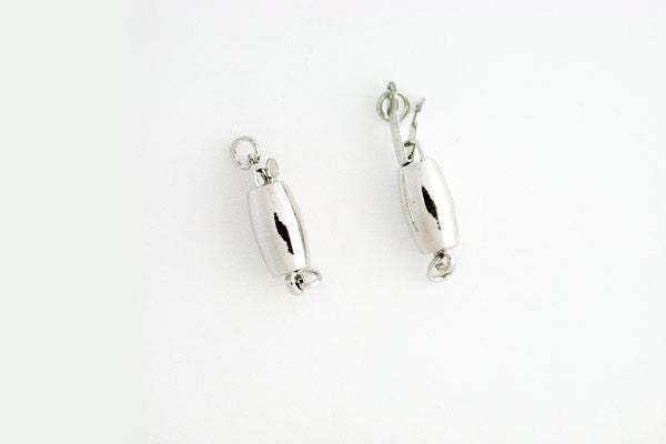 Silver-Plated Rice Clasp, 5.0x16.0mm