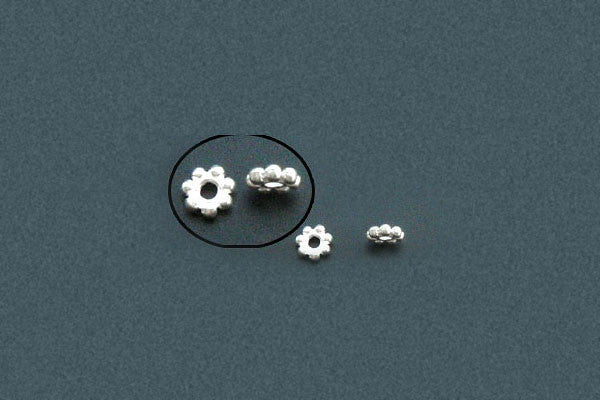 Sterling Silver Daisy Spacer, 2.0x6.0mm