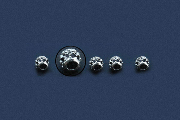 Sterling Silver Oxidized Bead, 8.0mm
