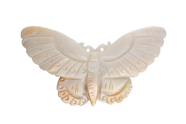 Pendant Shell (White MOP) Carved Butterfly