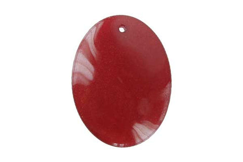 Bundle Deal - Pendant Colored Jade (Red) Flat Oval, 35x45mm