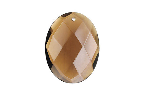 Bundle Deal - Pendant Smoky Quartz Faceted Flat Oval, 30x40mm