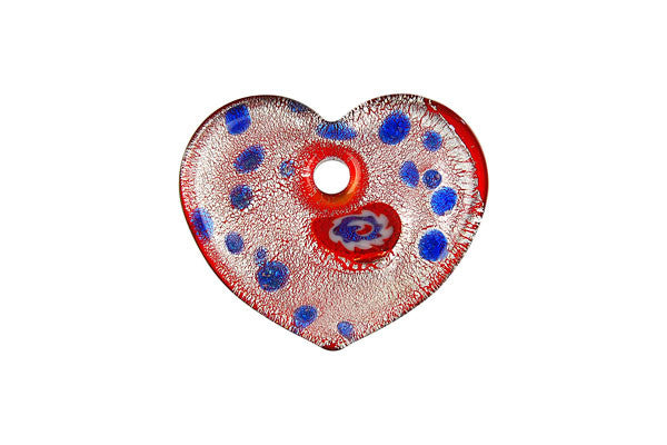 Bundle Deal - Pendant Murano Foil Glass Flat Heart (YHA03), 31x38mm