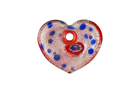 Bundle Deal - Pendant Murano Foil Glass Flat Heart (YHA03), 31x38mm
