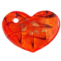 Bundle Deal - Pendant Murano Foil Glass Heart Donut (105), 37x50mm