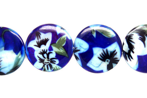 Shell (Spray-Paint MOP) Coin (Flower) Beads