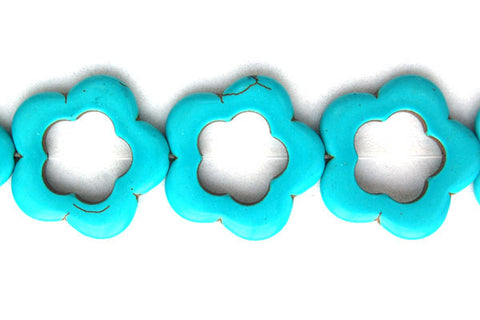 Howlite (Turquoise) Flower Beads