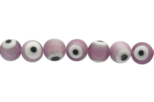 Chevron Glass Bead (purple) Round Eye