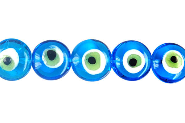 Art Foil Glass Button Eye (Sky Blue)