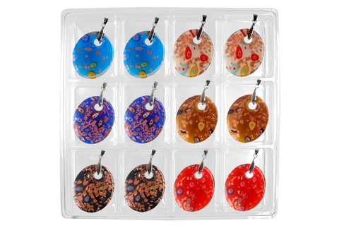 Pendant Murano Foil Glass Value Pack Flat Oval with Bail